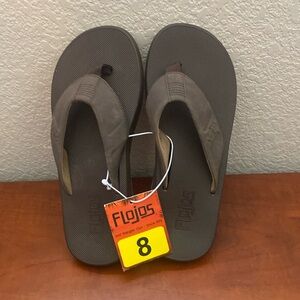 1pair Flojos Men's, Flip Flop Thong Sandals, /Brown Size 8